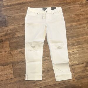 White House Black Market Women's Cropped White Jeans